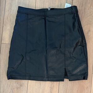 Black Leather Mini Skirt